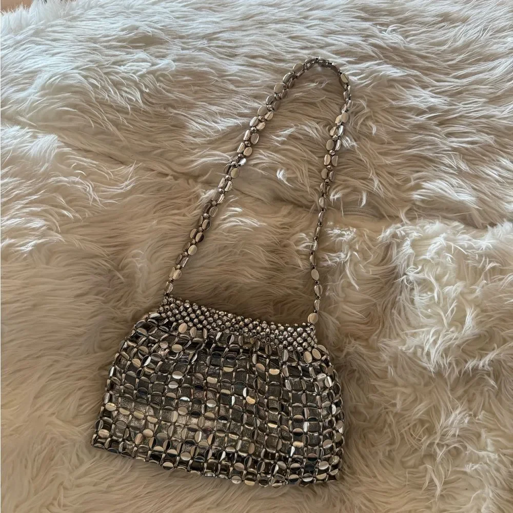 Silver shoulder party bag - Picture 2 of 6
